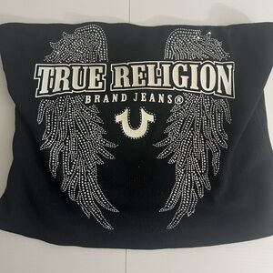 True Religion Black and White Embellished Sweatshirt